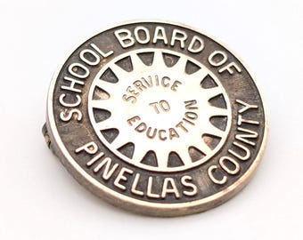 10K Gold-Filled Pinellas County School Board Service to Education Pin