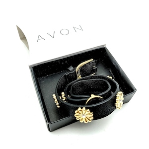 Avon "Charming Floral" Wrap Around Faux Leather Dream Bracelet