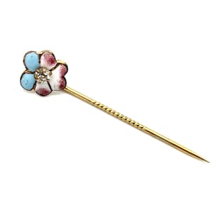 Vintage Enameled Flower Stick Pin