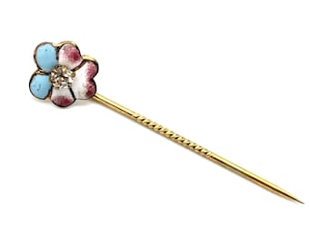 Vintage Enameled Flower Stick Pin