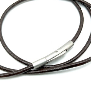 2mm Genuine Leather Cord Necklace, Choice of Clasps and Colors
