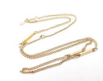 Vintage Monet Gold Tone Bar Link Chain Necklace - 18"