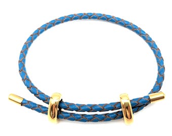 57 Colors! Custom Made Braided Leather Slide Bracelet, Adjustable