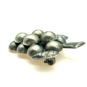 Dainty Vintage Mexico Sterling Silver Grapes & Leaf Brooch image 4