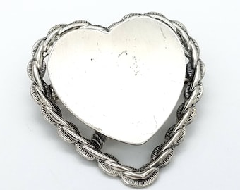 Engravable Vintage Beau Sterling Silver Heart Brooch