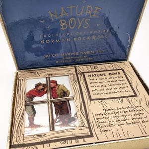Raro Norman Rockwell "Nature Boys" Baralho Duplo Cartas de Baralho Caixa Conjunto