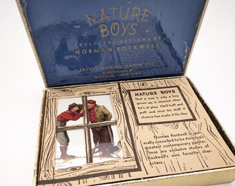 Rare Norman Rockwell "Nature Boys" Double Deck Playing Cards Boxed Set