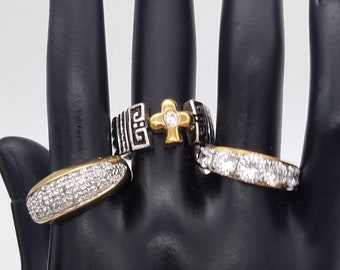 Size 8 New Old Stock 14K Gold Plated & CZ Diamond Rings - Your Choice