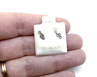 Small  Sterling Silver Treble Clef Music Note Stud Earrings