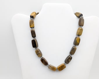 Vintage Tiger's Eye Bead Necklace - 16-18"
