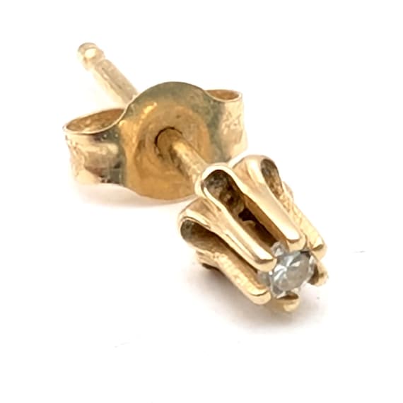 Single Diamond, Ruby, Topaz Stud Earrings in 14K … - image 1