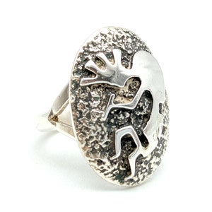 Vintage Sterling Silver Kokopelli Statement Ring - Size 7