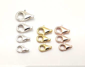 8-13mm Solid Sterling Silver Trigger Clasp / Lobster Clasps, No Jump Ring