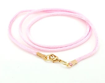 Minimalist Satin Cord Necklace, Custom Made, Sterling
