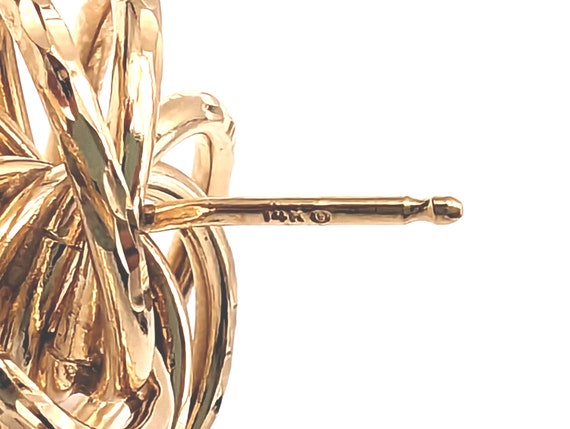 Estate 14K Gold Swirl Pearl Stud Earrings - 7/8 - image 6