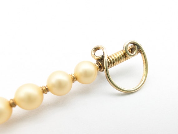 Vintage 12k Gold Filled Faux Pearl Sword Brooch S… - image 3