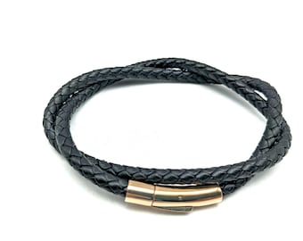 Over 50 Colors! Thick 5mm Braided Leather & Stainless Steel Bayonet Clasp Necklace or Choker - Custom Made