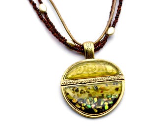 Signed Kenneth Cole Multi-Strand Beaded Enamel Pendant Necklace - 16.5-19" Adjustable