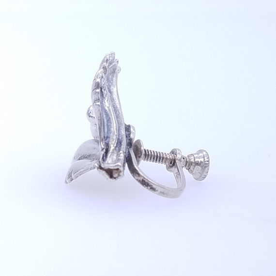 Vintage Sterling Silver Calla Lily Floral Screw B… - image 4