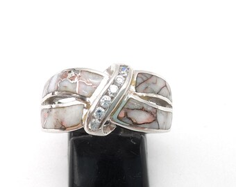 Crazy Horse Magnesite & CZ Inlay Ring -  Size 9
