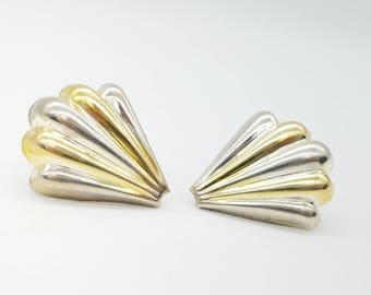 Vintage Sterling Silver Shell Stud Earrings