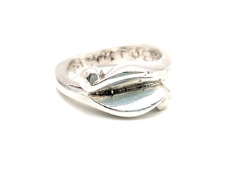 Heavy Vintage Sterling Silver Bypass Ring - Size 5