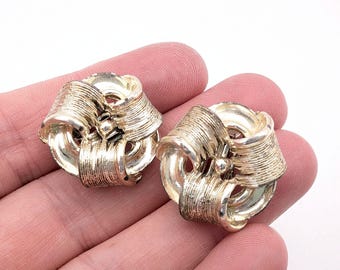Lisner Pale Gold Tone Knot Clip-On Earrings - .75"