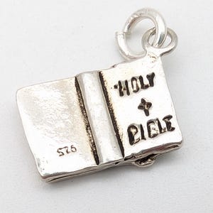 Vintage Sterling Silver Holy Bible Charm or Pendant
