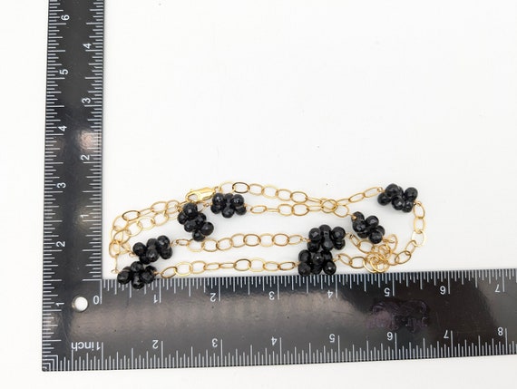 Vintage 14K Gold Filled Link Chain & Faceted Blac… - image 9