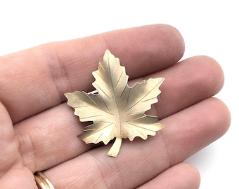 Vintage Gold Vermeil Sterling Silver Maple Leaf Pin Signed Bondboyd - 1.25"