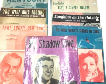 Vintage 1940s Sheet Music Lot: Irving Berlin, "Play a Simple Melody"