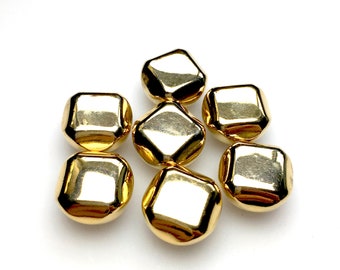 Set of 7 Brass Buttons 11/16" / 17 mm / Size 28L