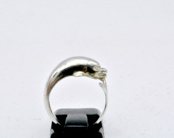Vintage  Sterling Silver Figural Dolphin Ring - Size - 5.5