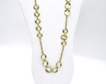 Vintage Bronze Link Necklace - by Sheila Fajl - 30-32.5" Adjustable