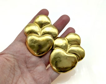 Bold 14K Gold Vermeil Sterling Silver Statement Earrings - 2.75"