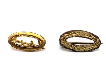 2 Antique Edwardian Gold Filled Lingerie Pins
