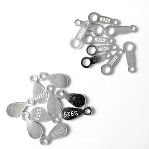 Solid Sterling Silver 925 Quality Tags/Chain Tabs/Extension Chain Tabs