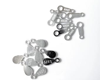 Solid Sterling Silver 925 Quality Tags/Chain Tabs/Extension Chain Tabs