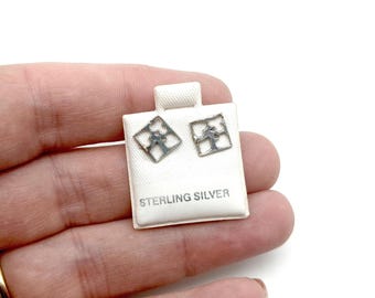 Sterling Silver Card Suits Stud Earrings