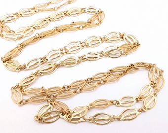 Long Parklane Gold Tone Link Chain Necklace - 52"