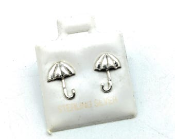 Small  Sterling Silver Umbrella Stud Earrings