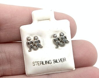 Sterling Silver Happy Couple  Stud Earrings