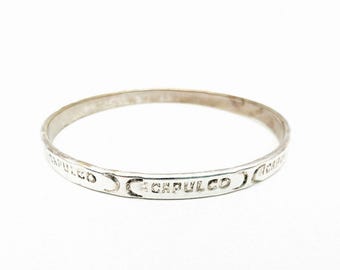 Vintage Sterling Silver Acapulco Mexico Souvenir Bangle Bracelet