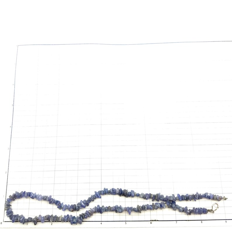18 Purple Agate Chips Bead Strand Necklace With Sterling Clasp