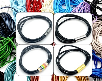 Triple Strand Leather Cord Bracelet - Custom Made