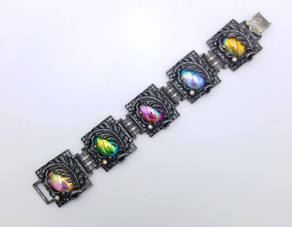1960's Park Lane Rainbow Dichroic Glass Cabochon M