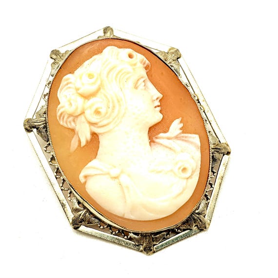 Broche Rose Camé Coquillage – Bijou Occasion, Motif Floral Et Marin, Parfait Pour Accessoiriser