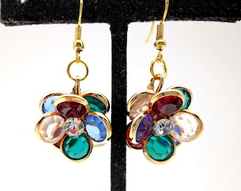 Swarovski Crystal Flower Dangle Earrings