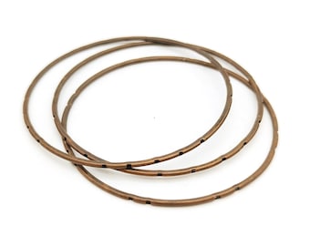 Set of Three 9" Vintage Copper Bangles