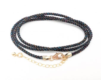 14K Gold Filled Metallic Silk Cord Necklace: 2mm, 33 Colors